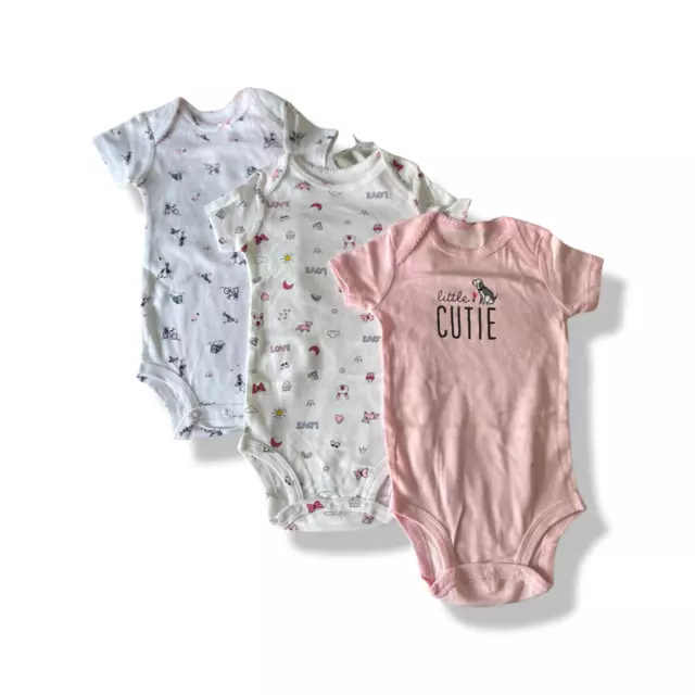 Baby/Toddler- Girls - 3 Pack Baby Grows Vests Set - UK Seller -  12-18 months