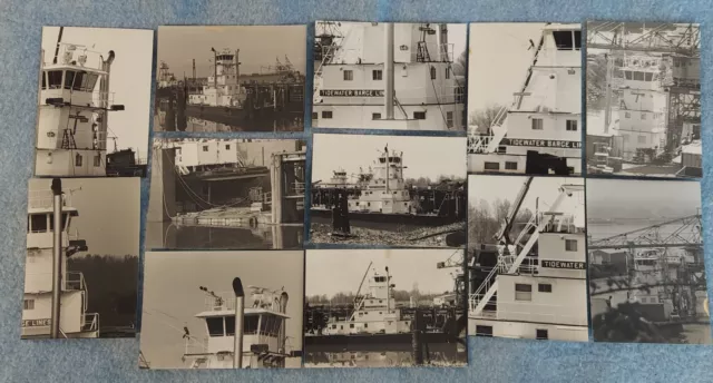 Tidewater Barge Lines Tug Towboat: Lot of 29 B&W PHOTOS w/negatives