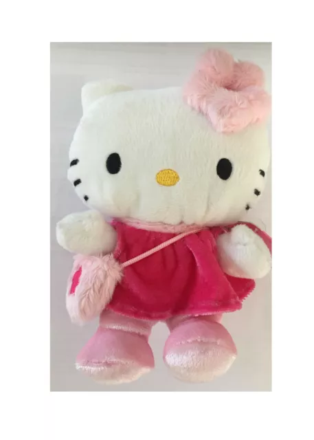 Peluche Hello Kitty en robe rose 15 cm