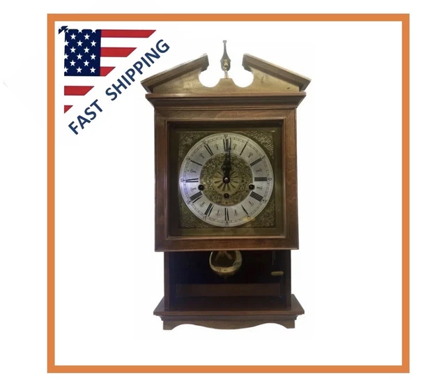 VINTAGE ELGIN WESTMINSTER Chime Pendulum Wall Clock Rare Miniature