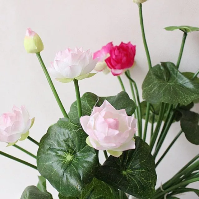 Mini Künstliche Blume Fälschung Lotus Knospe Seide Lebensecht Kunststoff