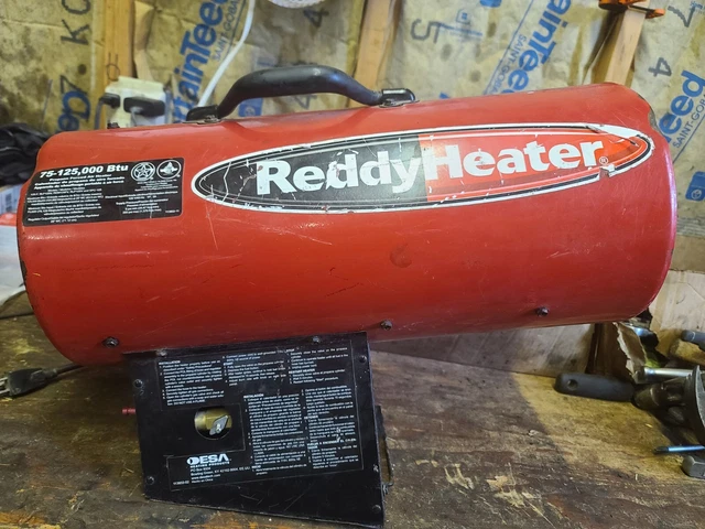 REDDY HEATER PROPANE FORCED AIR HEATER TB101 75 to 125,000 BTU Brand NEW  BOX $169.99 - PicClick