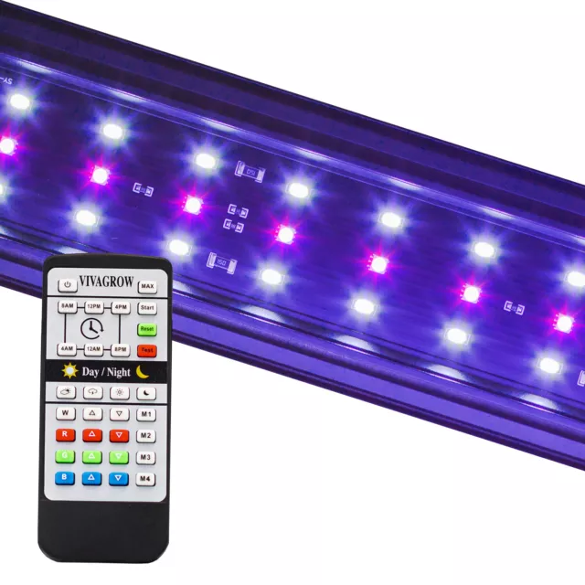 VivaGrow DayNight RGB LED Light Aquarium Fish Tank Plant 24/7 Remote Customize