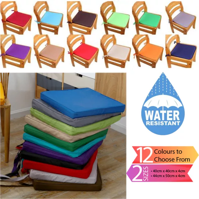 Waterproof Chair Cushion Seat Pads Removable Cover Tie On Garden Outdoor Patio