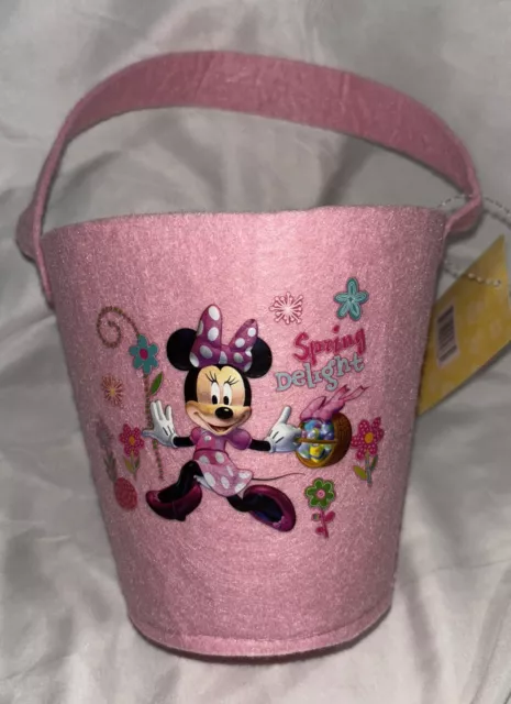 Disney Minnie Mouse￼felt Soft Easter Basket 4 In. Pink