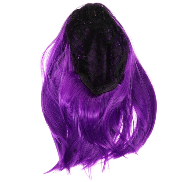 Parrucca viola Miss Bionda Bob capelli umani parrucche dritte sintetiche