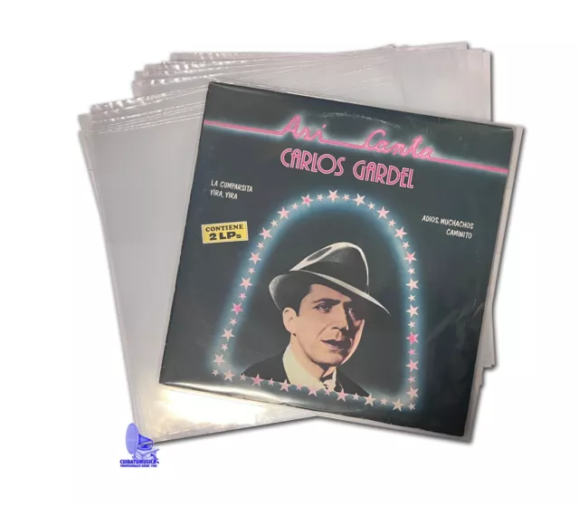 50 Fundas Blandas De Plastico Galga 200 Para Disco Vinilo Lp 12" -Nuevas-