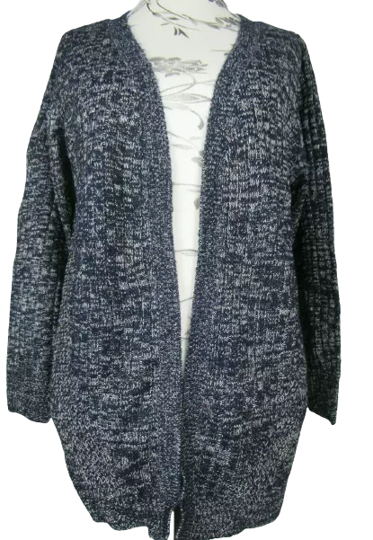 Sheego Damen Strickjacke Dunkelblau Jacke Cardigan Übergröße Langarm Offen