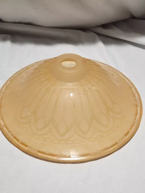 Art Deco Frosted Glass Light Shade, Orange Peach by Murray Feiss Casbah