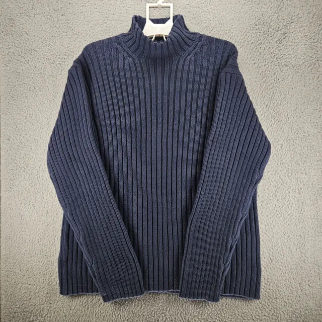 GAP Sweater Men's XXL 2XL Chunky Cable Knit Blue - XXL