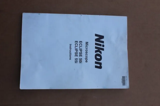 Owner's manual, Nikon Microscope, Eclipse 50i 55i Instruction manual, paper
