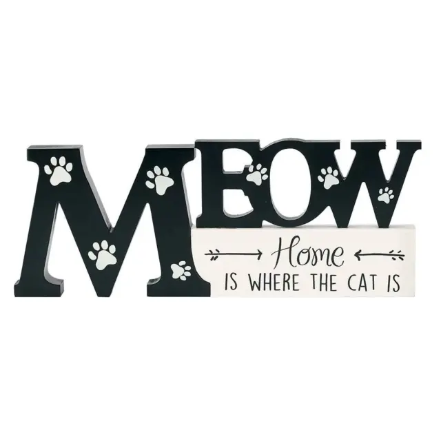 Meow Home Is Where The Cat Is Tabletop Plaque