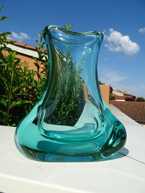VASE FORME BOULE en verre d Art soufflé/Verrerie Boom d Anvers, Style Murano EUR 55,00 - FR