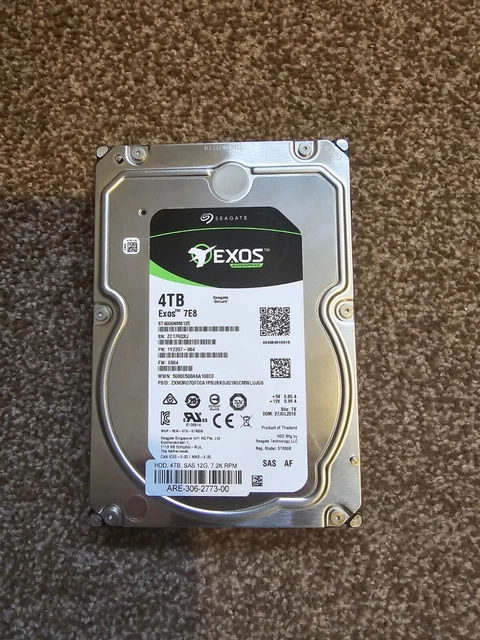 SEAGATE EXOS 7E8 ST4000NM0125 4 TB 3,5" 7200 RPM Enterprise 4Kn SAS ...