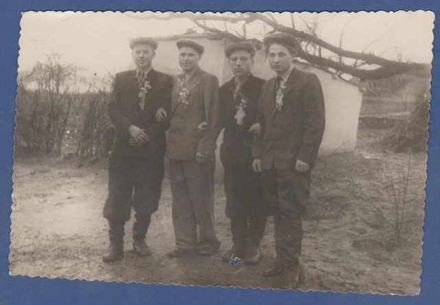Handsome Guys at a Village Wedding Cute Boys Soviet Vintage Photo USSR