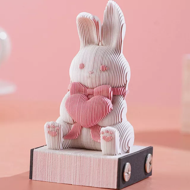 3D Notepad Cute Bunny Notes Rabbit Memo Pad Kawaii Desk Decoration AccessoriDC