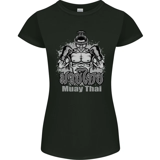 Muay Thai Boxing MMA Martial Arts Kick Womens Petite Cut T-Shirt