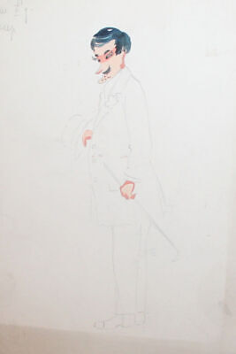 MODE FRENCH HAUTE COUTURE/ DESSIN ORIGINAL ANCIEN Crayon PIERRE BALMAIN 1952-10 