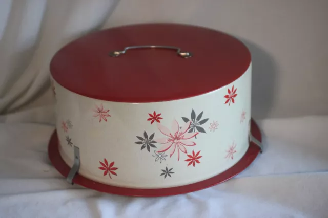 Vintage 1950'S Tin Cake Keeper/Carrier By Decoware