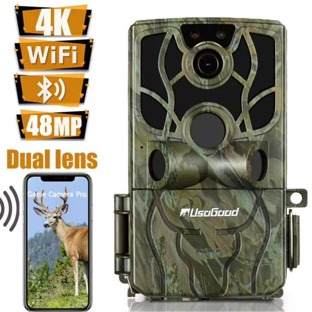 48MP 4K Wildkamera WLAN Bluetooth Jagdkamera Nachtsicht mit per Smartphone App