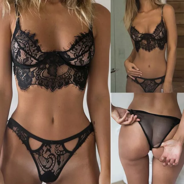 SexyLingerie Nightwear Underwear G-string Babydoll Women Lace Bra Sleepwear SetṄ 2