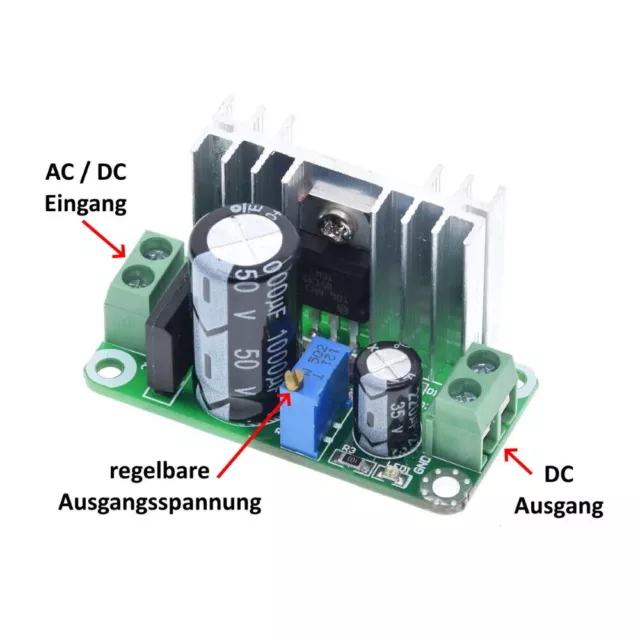 Regolatore di tensione AC/DC in 5-35V AC Out 1,25-30V DC 1A regolabile S962 2