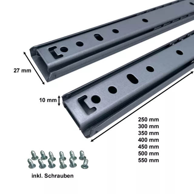 Guide per cassetti estrazione parziale guide telescopiche estrazioni guida viti 27 mm 2