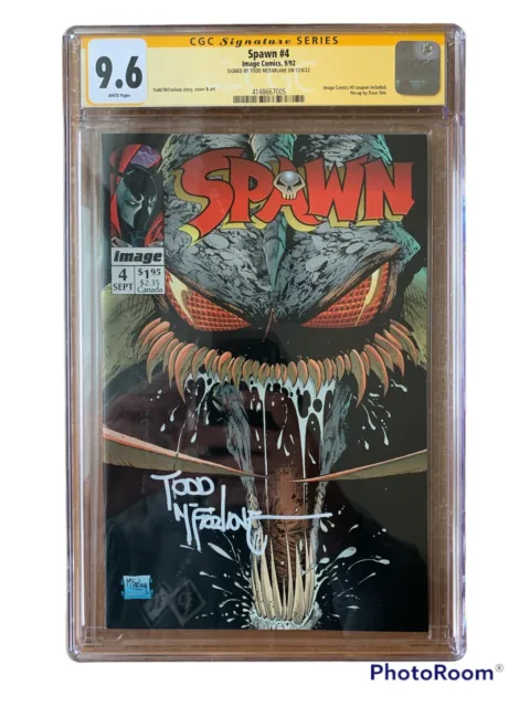Spawn #4 - CGC 9.6 SS WP - Signed Todd McFarlane - Coupon Included