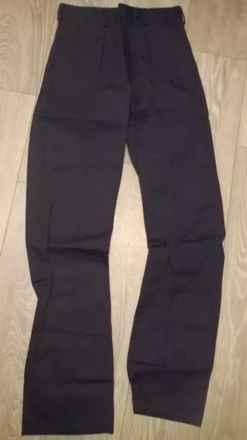 BIG TALL mens navy blue work workwear hospital NHS trousers Sewn in crease TR270