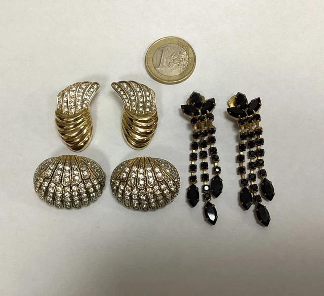 Boucles D'oreilles Clips Vintage Henry Perichon - Métal Plaqué Argenté - Occasion