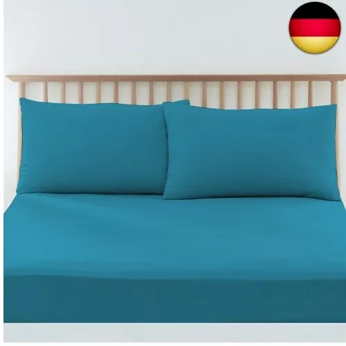 Pizuna Luxuriöser Soft-Satin 2er Pack Kissenbezug 40x80 cm Saphirblau, 400