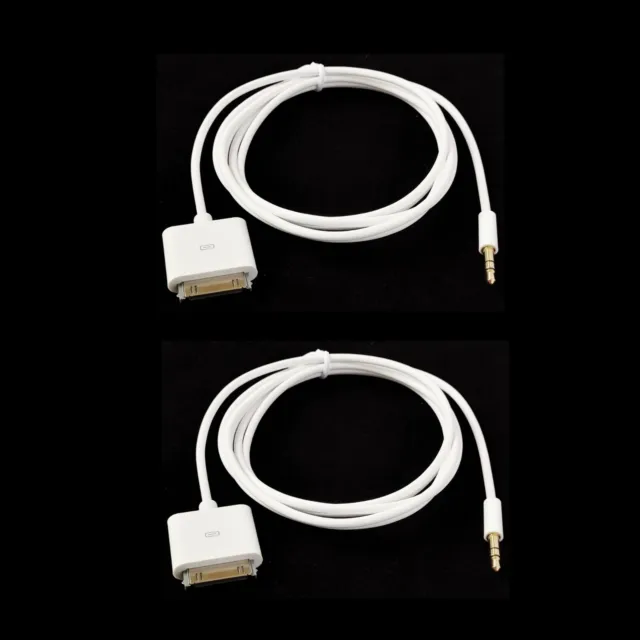 2PACK 30pin Dock To 3.5mm Car AUX Audio Cable For iPhone 3G 4G iPod 1.5meter