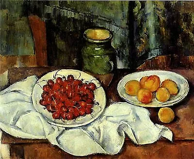 IMPRESSIONISMUS Paul Cezanne STILLLEBEN MIT KIRSCHEN UND PFIRSICHEN FAKSIMILE 70