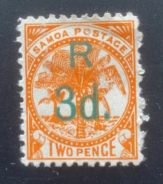 Samoa 1895 Palm Tree 3d on 2d Orange P11 - Mint Hinged (SG 76)