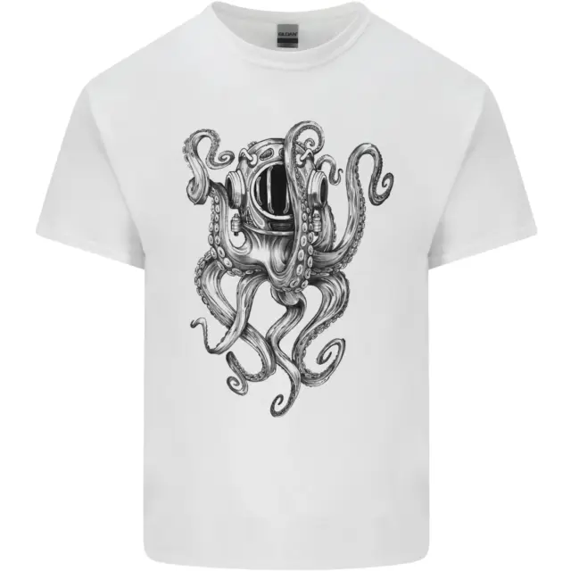 Scuba Diving Octopus Diver Mens Cotton T-Shirt Tee Top