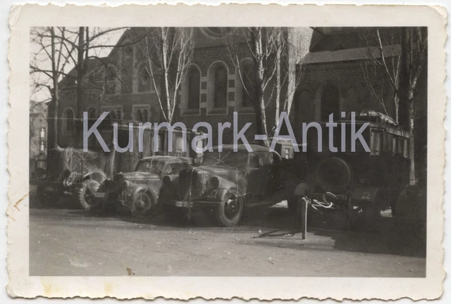 C455 Foto Wehrmacht Funker nachrichten Fuhrpark LKW PKW Technik Beute Mix TOP !