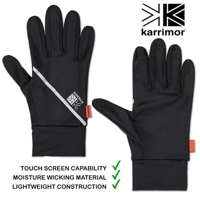 Mens Womens Run Gloves KARRIMOR Touch Screen Running Sports Winter Ladies