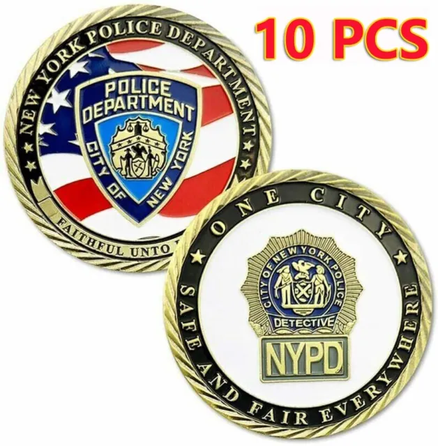 10PCS US New York Police Department Challenge Coin NYPD Medal Commemorative Gift