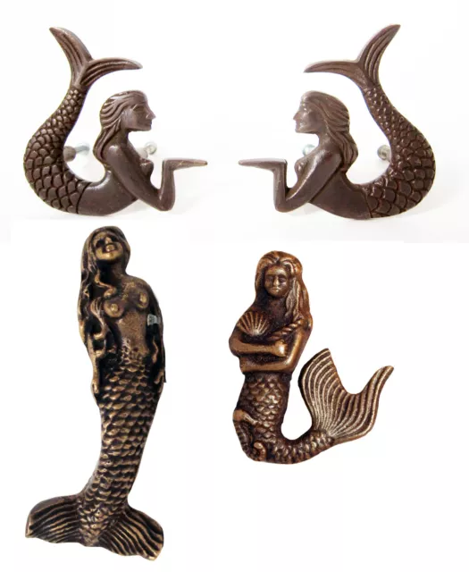 MERMAID DOOR HANDLE SOLID BRASS DRAWER CUPBOARD PULL KNOBS pulls knob new