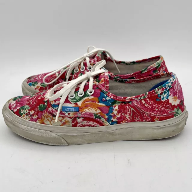 VANS OFF THE Wall Classic Pink Floral Canvas Tennis Shoes Women’s Sz 8 ...