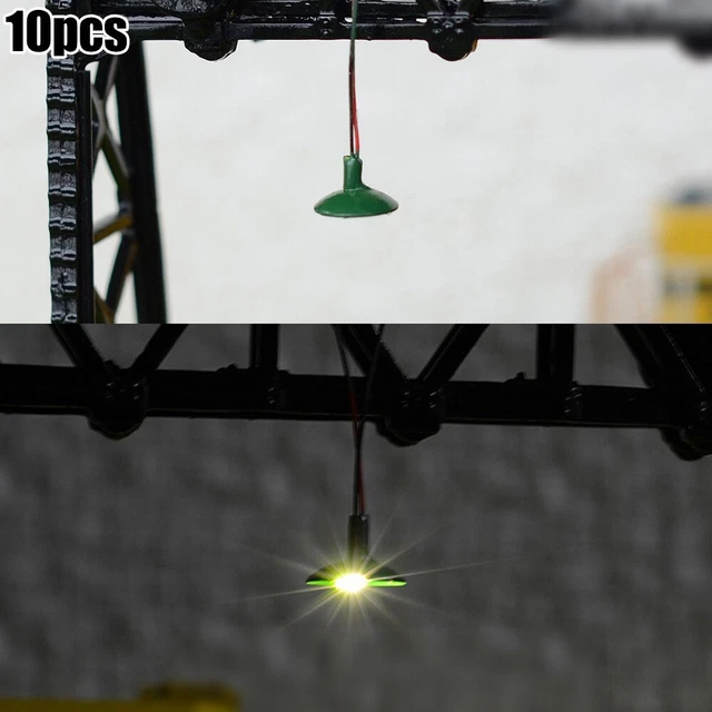 HEIBTENY Lot 10 Lampadaires LED Échelle HO - Éclairage Maquette Train Miniature - Blanc Chaud