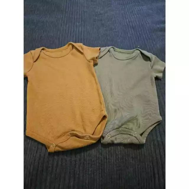 Euc Modern Burlap Bodysuit Bundle Size 0-3m