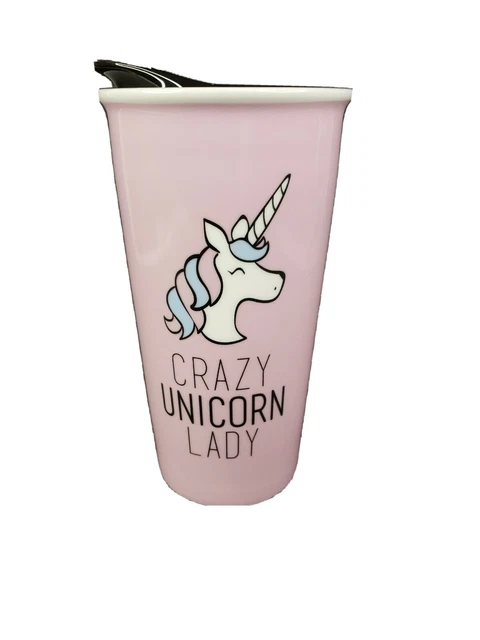 Crazy Unicorn Lady Mug - Ceramic tumbler - Unicorn  Travel Tumbler
