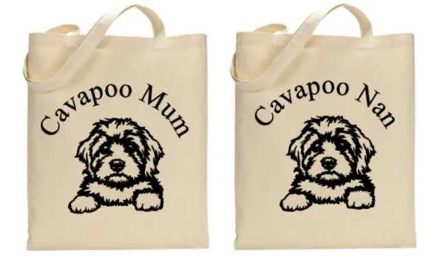 Cavapoo dog breed cotton shopping/shoulder/tote bag Gift, Present