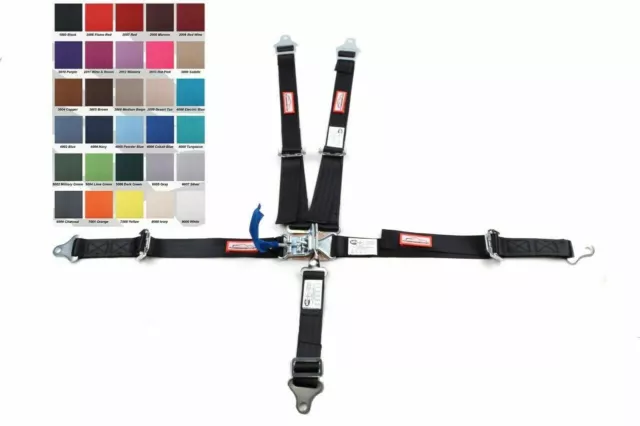 Quarter Midget Harness Sfi 16.1 5 Point Latch & Link Belt Black 30 Colors