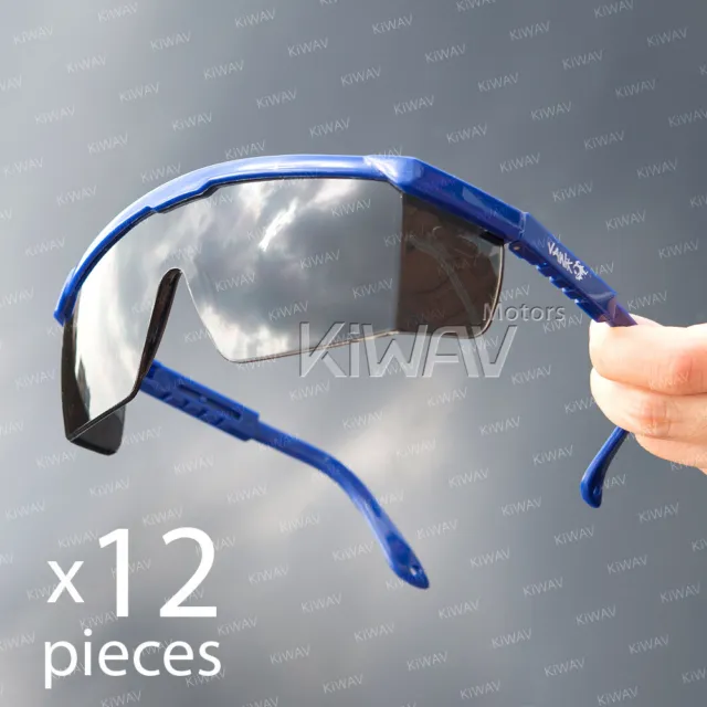 VAWiK lunettes de protection verre gris monture bleu 12 paires ε
