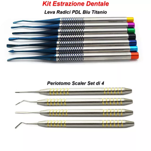 Kit Estrazione Dentale Leva Ascensori Radici Periotomo Lussazione Atraumatica