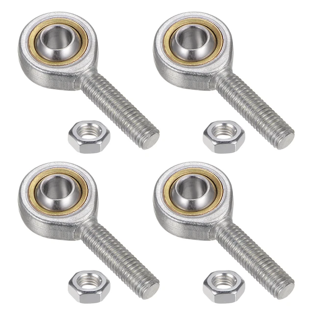 4pcs SA8T/K 8mm Rod End Bearing M8x1.25 Male Left Hand Thread, with Jam Nut