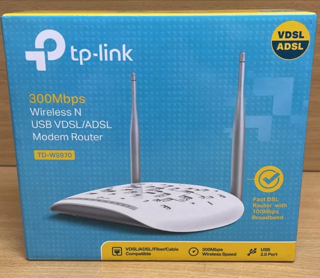 TP-Link Módem Router Inalámbrico Vdsl2 Usb N 300mbps Td-w9970