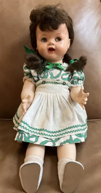 ADORABLE! 1950s Ideal Saucy Walker 22" Doll Cute Outfit EUC Braided Hair